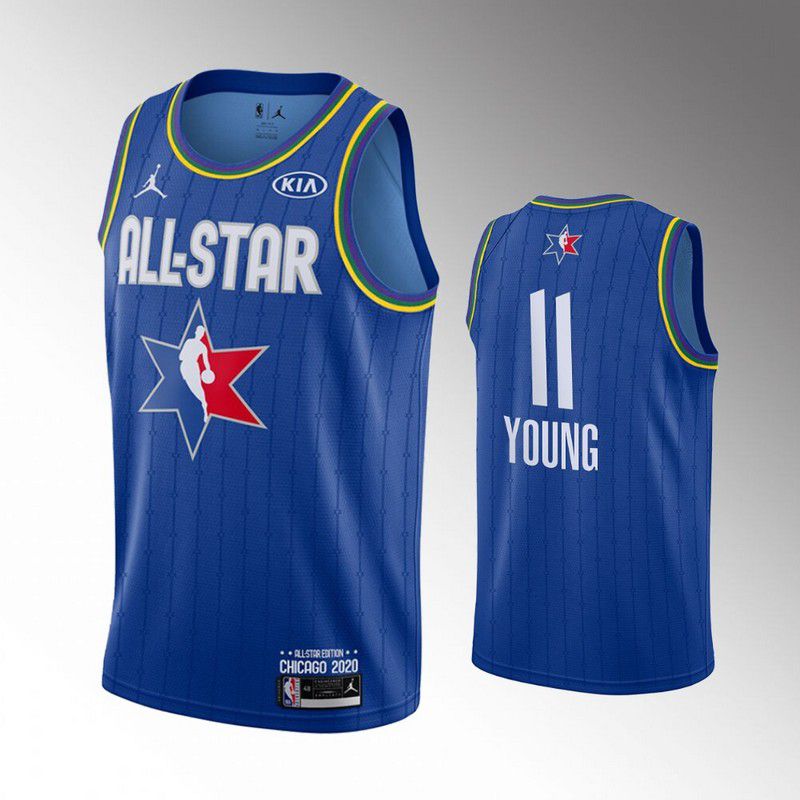 Men Atlanta Hawks #11 Young Blue 2020 All Star NBA Jerseys